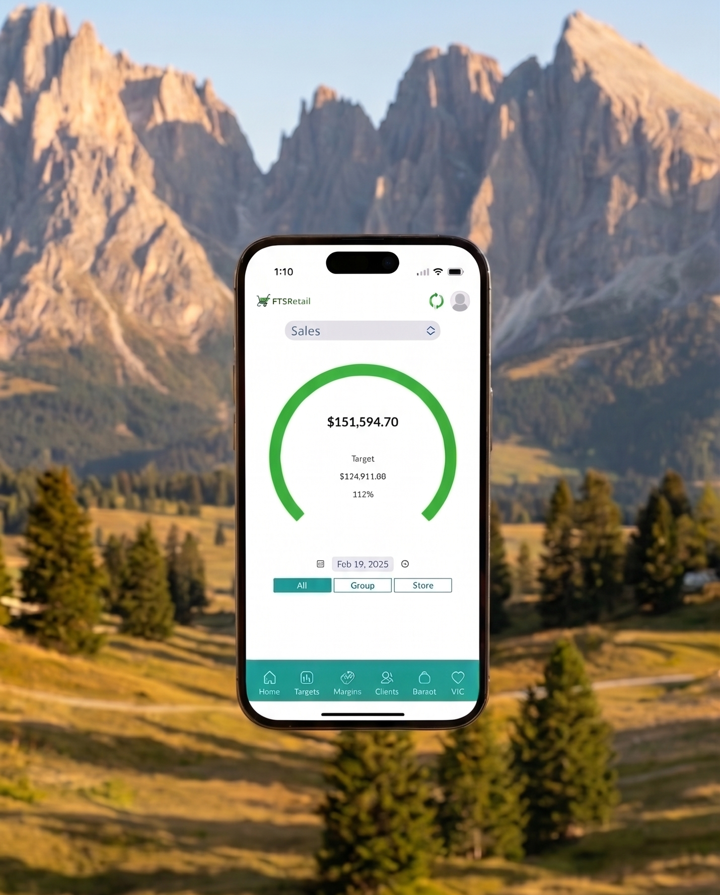 Independent store live sales dashboard on mobile and desktop